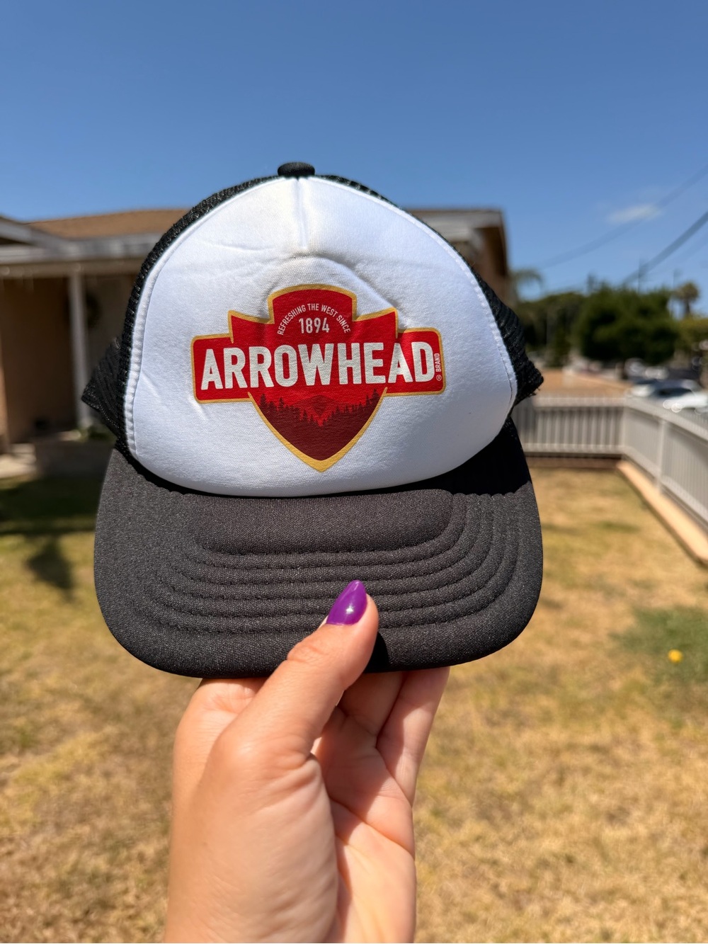 Arrowhead Trucker Hat - White Front, Black Bill